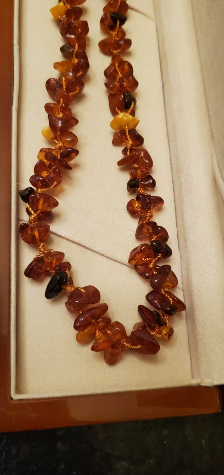 Genuine BALTIC AMBER Golden Honey Knotted Choker Necklace 925 Pierced Earrings