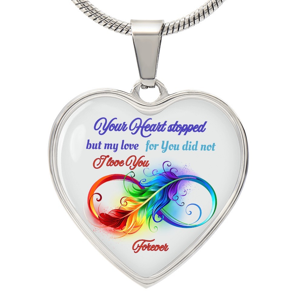 “Your Heart Stopped” Memorial Necklace – Sympathy Jewelry for Her