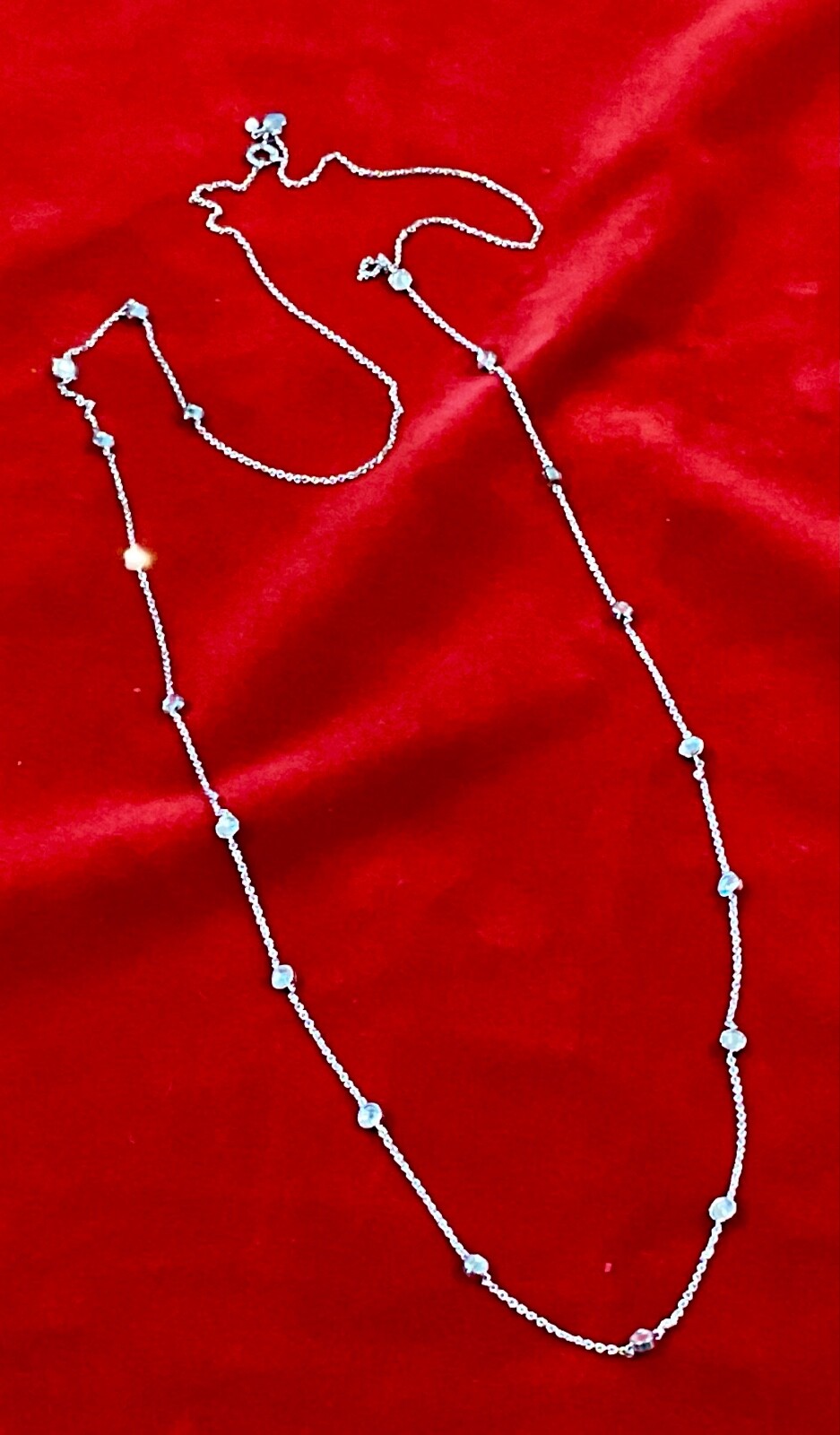 ANN TAYLOR SILVERTONE CRYSTAL 40” NECKLACE OR DOUBLED 20” PARTY WEAR NEW YEARS!