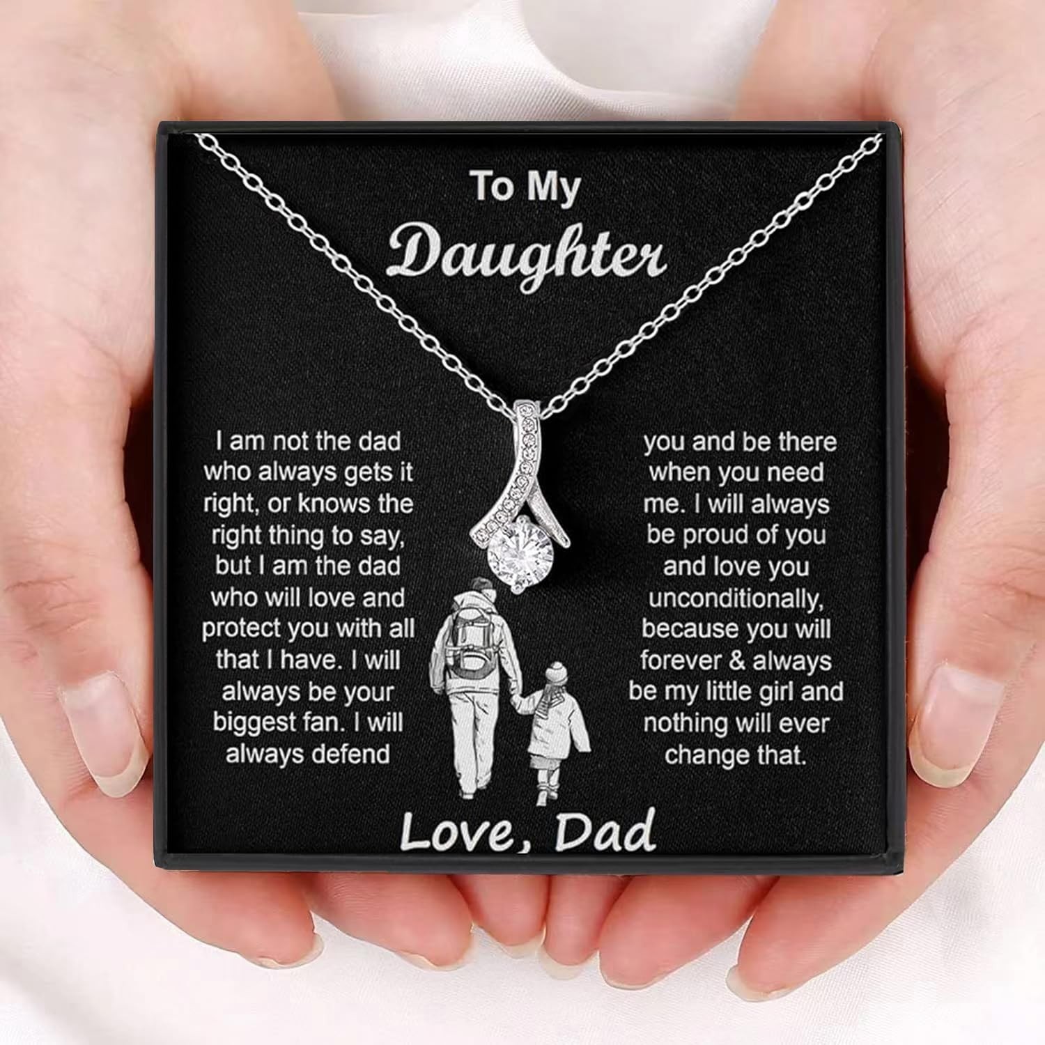 LIU JUN To My Daughter Necklace – Birthday, Christmas, New father-daughter