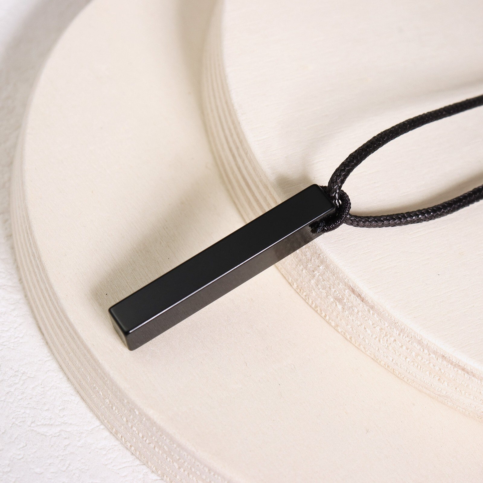 Black Tourmaline Vertical Y shaped Pendant Necklace Healing Amulet Men Necklace