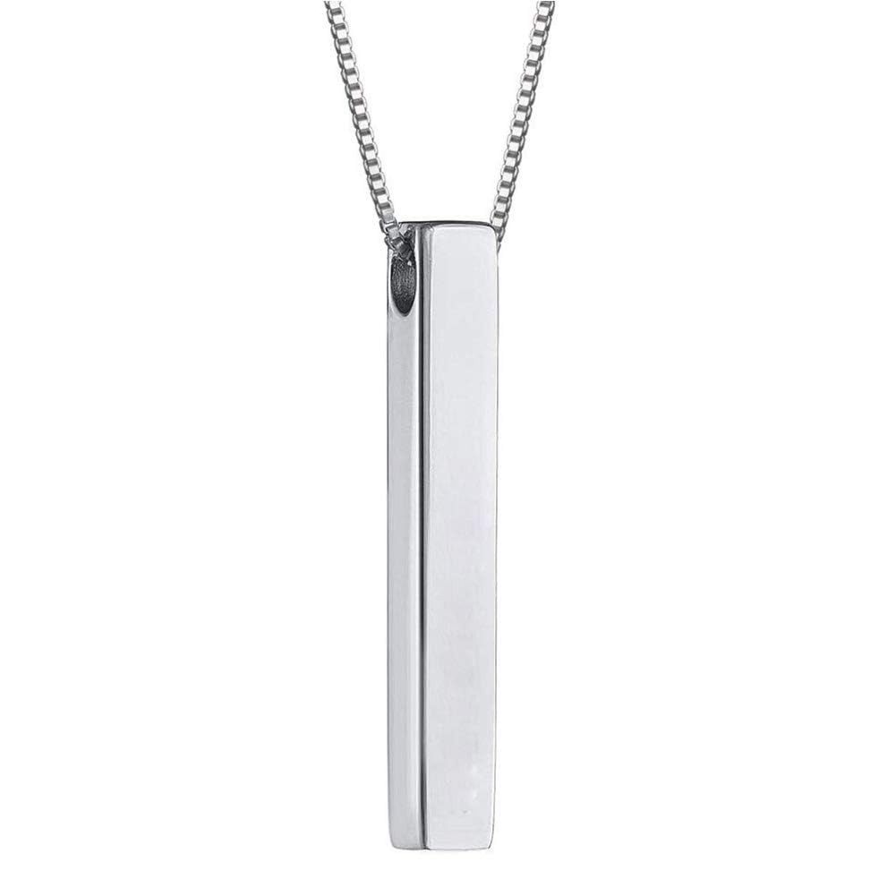 Vertical Bar Pendant Necklace Stainless Steel Fashion Jewelry Gifts for Women