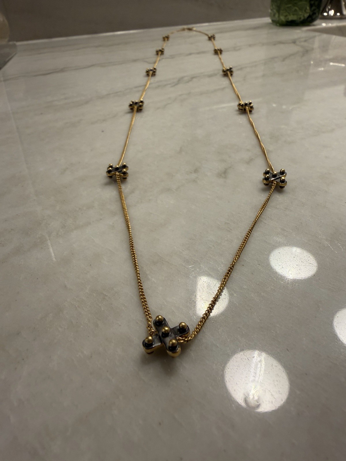 Julie Vos SoHo 40” Station Mixed Metal Necklace Excellent RETIRED