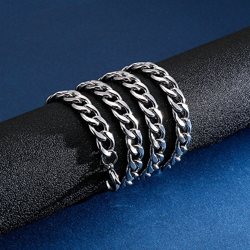 Wholesale 316 Stainless Steel 2-15mm Curb Cuban Chain Necklace Women MEN 40-90cm