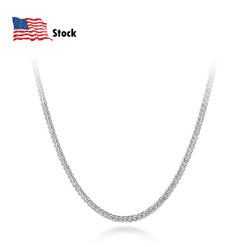 Solid 925 Sterling Silver Foxtail Chain Necklace Thickness 2mm Length 18″-28″