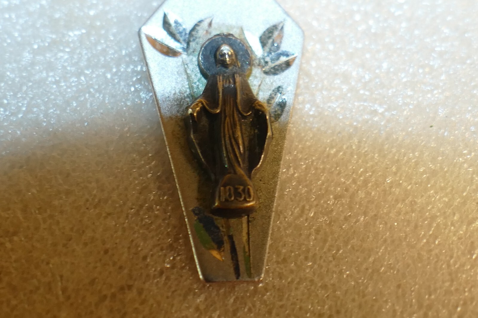 Sterling Silver Etched Pendant on chain, Angel of Harmony Stamped 1030