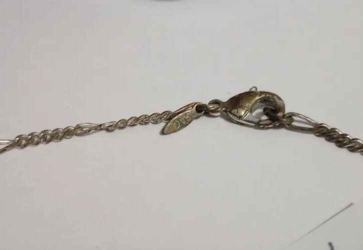 SAO Silver/Gold Tone Small Dangling Crosses And Colorless Stoned 16″necklacr