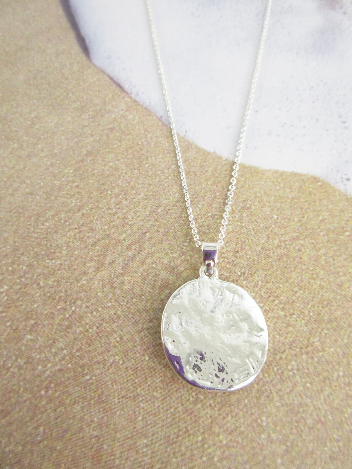 Beach Sea Turtle Necklace Pendant Silver Chain Summer Jewelry Ocean Scene Charm