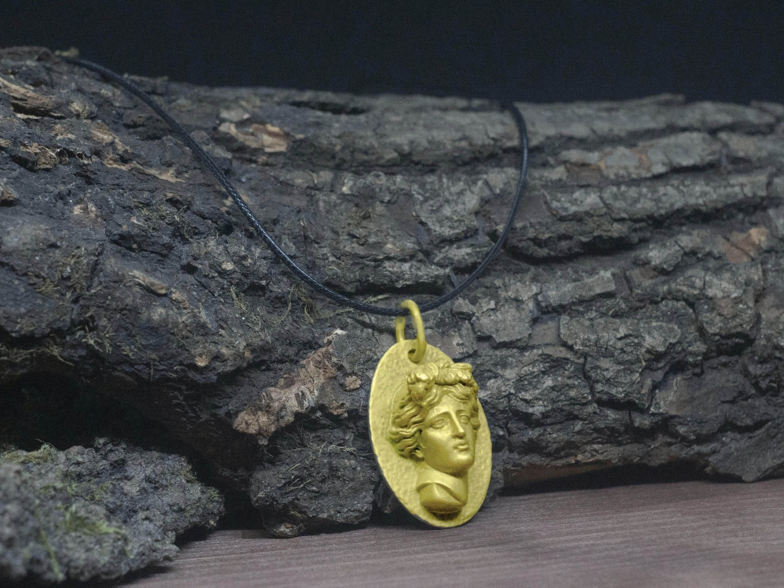 Apollo Bronze Pendant God of Beauty Necklace Greek God of Music & Poetry & Youth