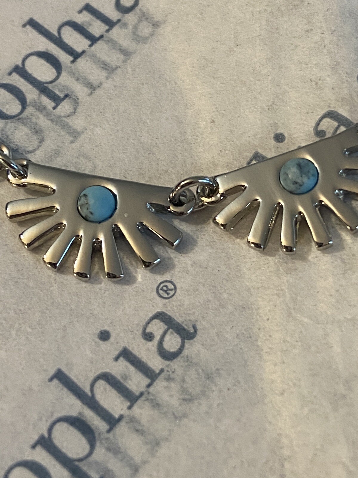 BRAND NEW Lia Sophia SUPER FAN Necklace Rhodium Plated 18-21″ $78