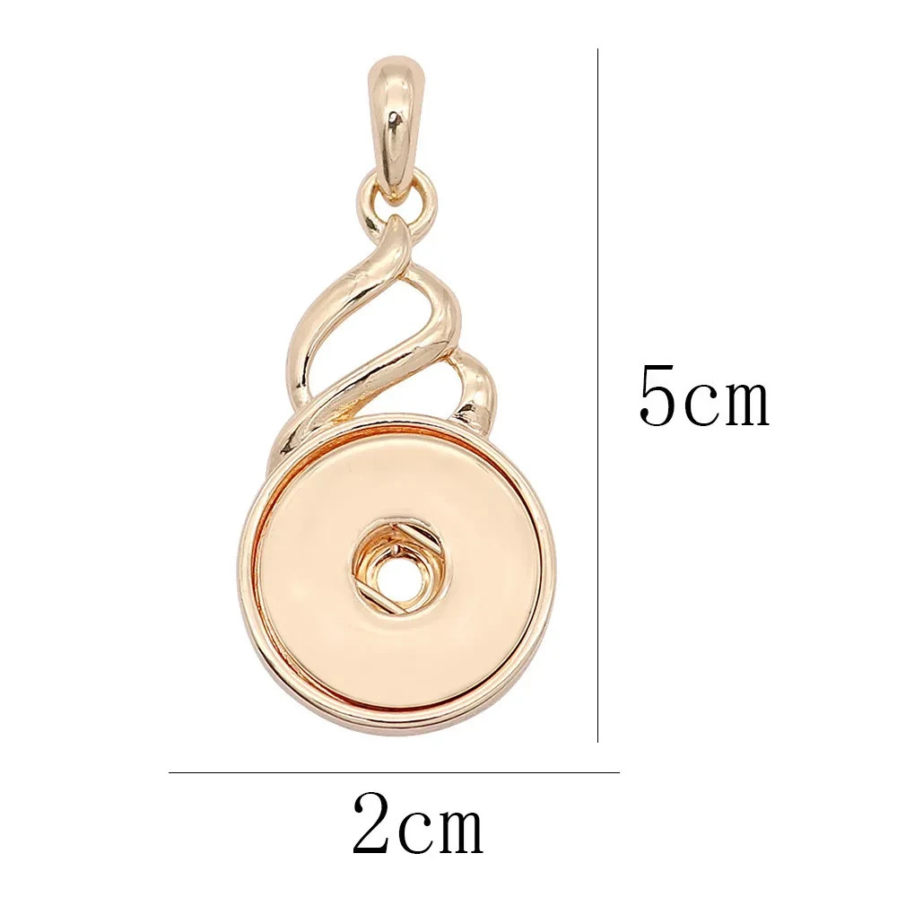 Snap Jewelry Gold Pendant Swirl Designer Fits 18-20mm Ginger Style Charms NEW