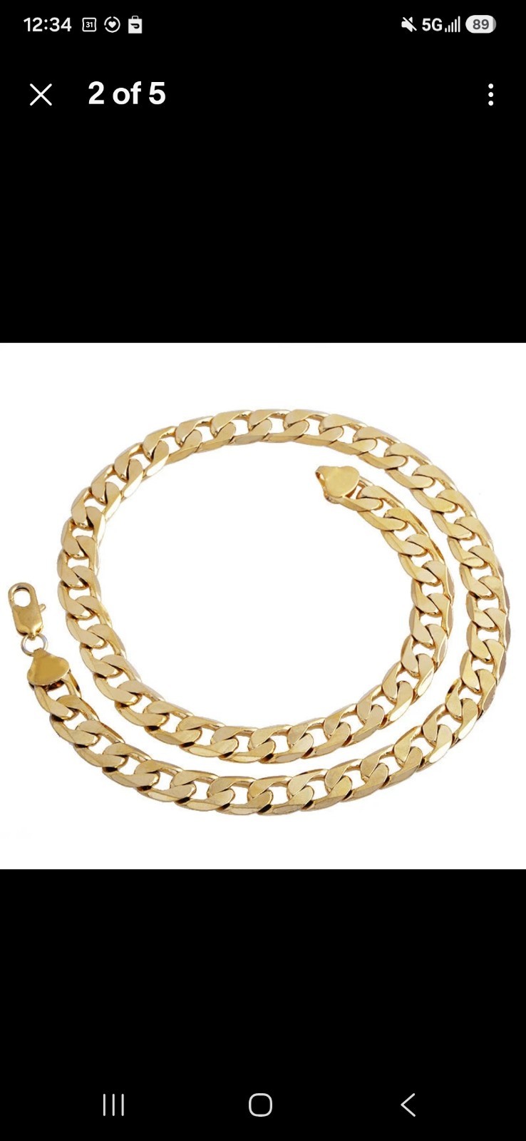 Men’s Boy Stainless Steel 18K Gold Plated Curb Cuban Chain Necklace Jewelry 24″