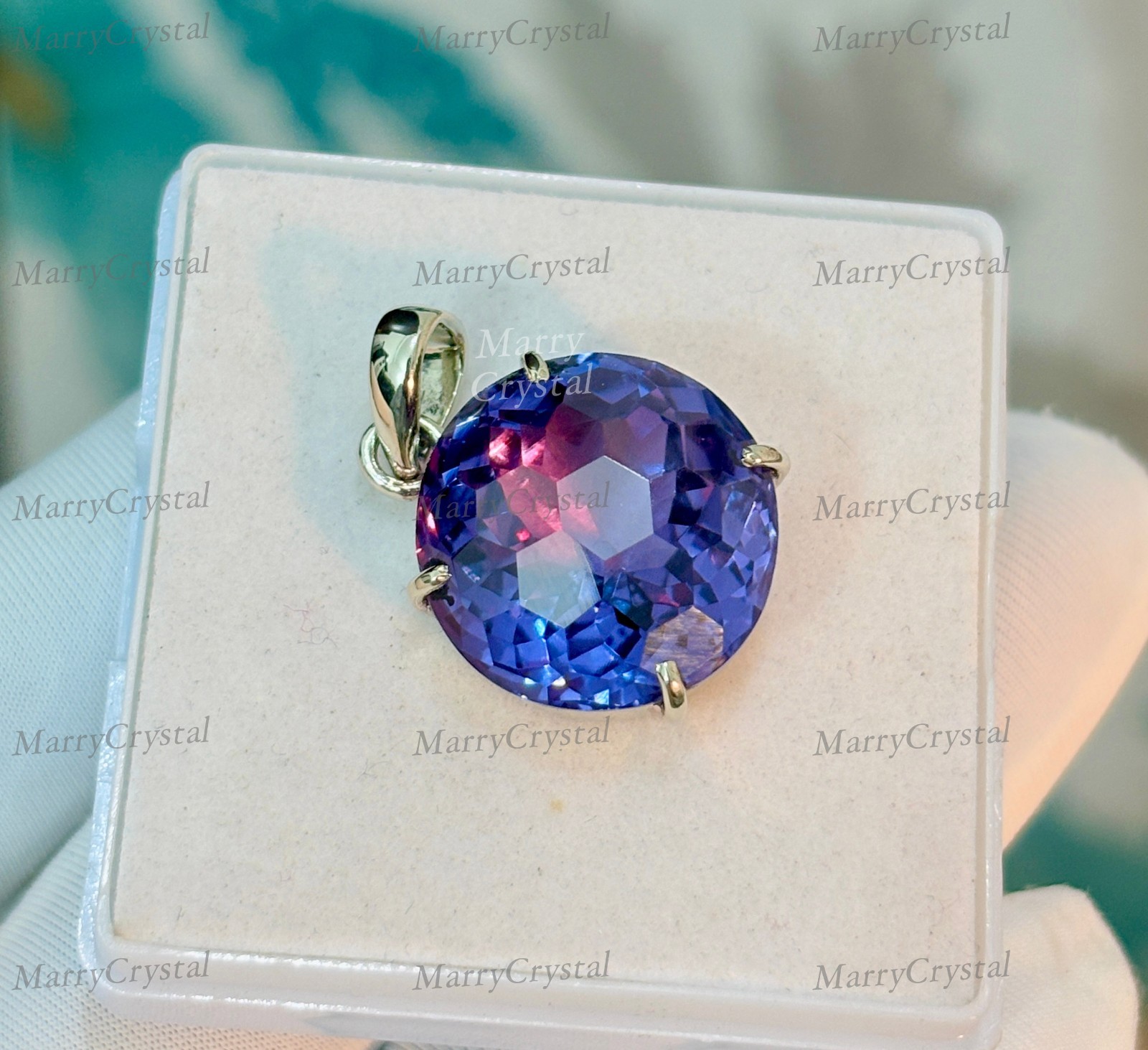 30 Ct Alexandrite 7 Color Changing GS Silver Football Cut Loose Gemstone
