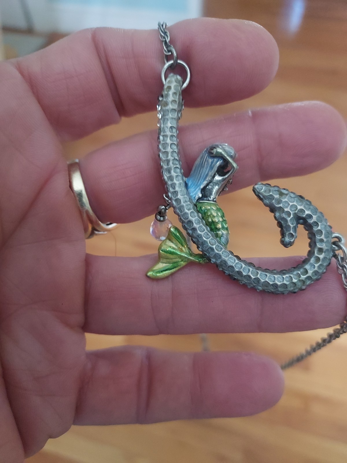 Kirks Folly Mermaid On Hook Necklace 16-20 in
