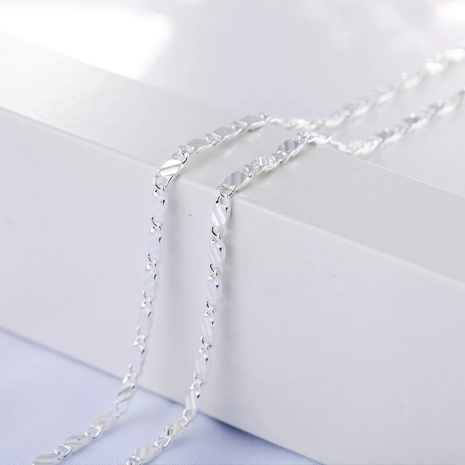 Stunning 18K Yellow Gold GP 2mm Flat Link Chain Necklace For Pendant Wholesale