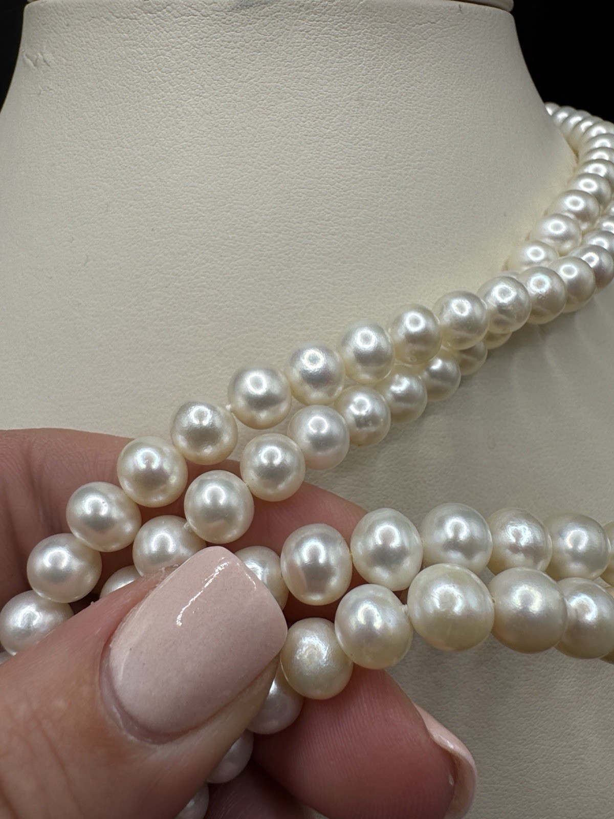 SUPER LONG 100 INCH NATURAL WHITE FRESHWATER REAL PEARL NECKLACES 7-8MM