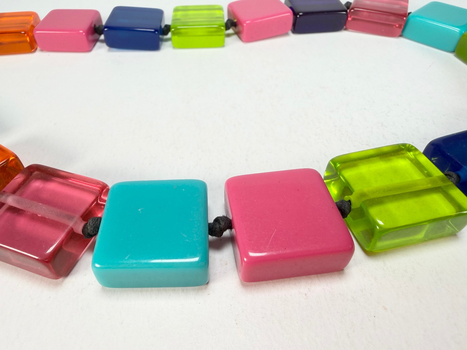 Jackie Brazil “Gala” Transparent Paris Mix Half Rectangles 65cm Necklace ( N0789