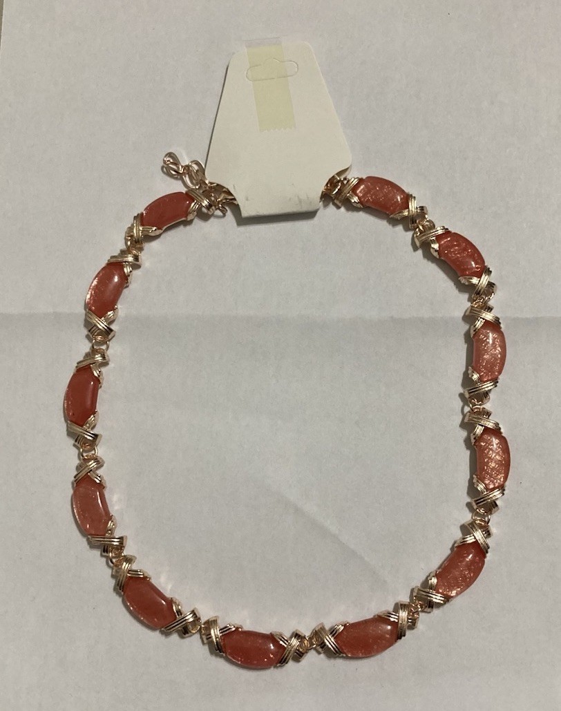 Cherry Quartz Molto Kiss Necklace in Rose Gold Tone 18-20 Inches Adjustable