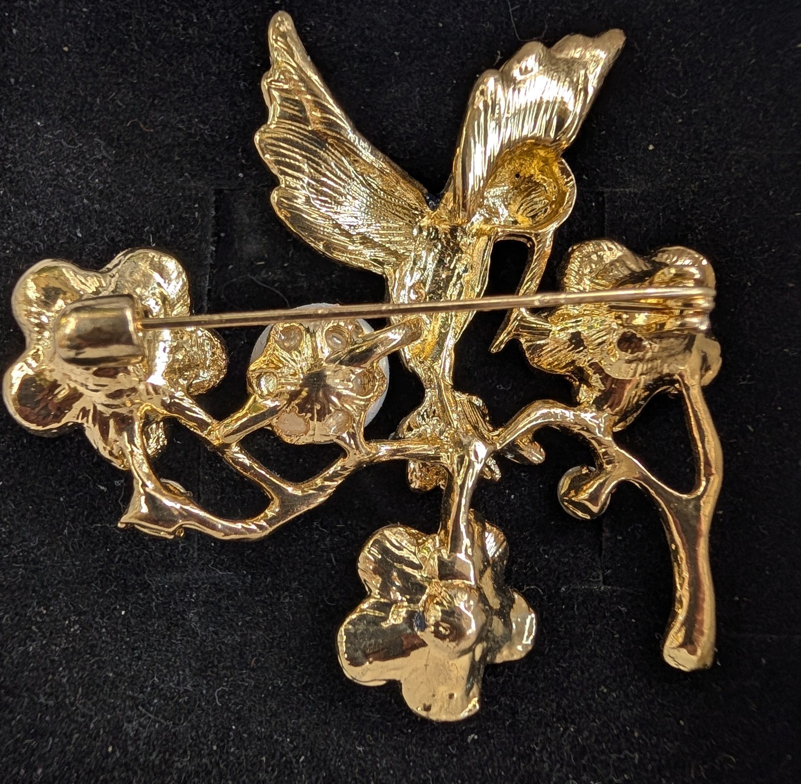 Betsey Johnson Enamel Crystal Rhinestone Hummingbird Pendant Brooch Pin