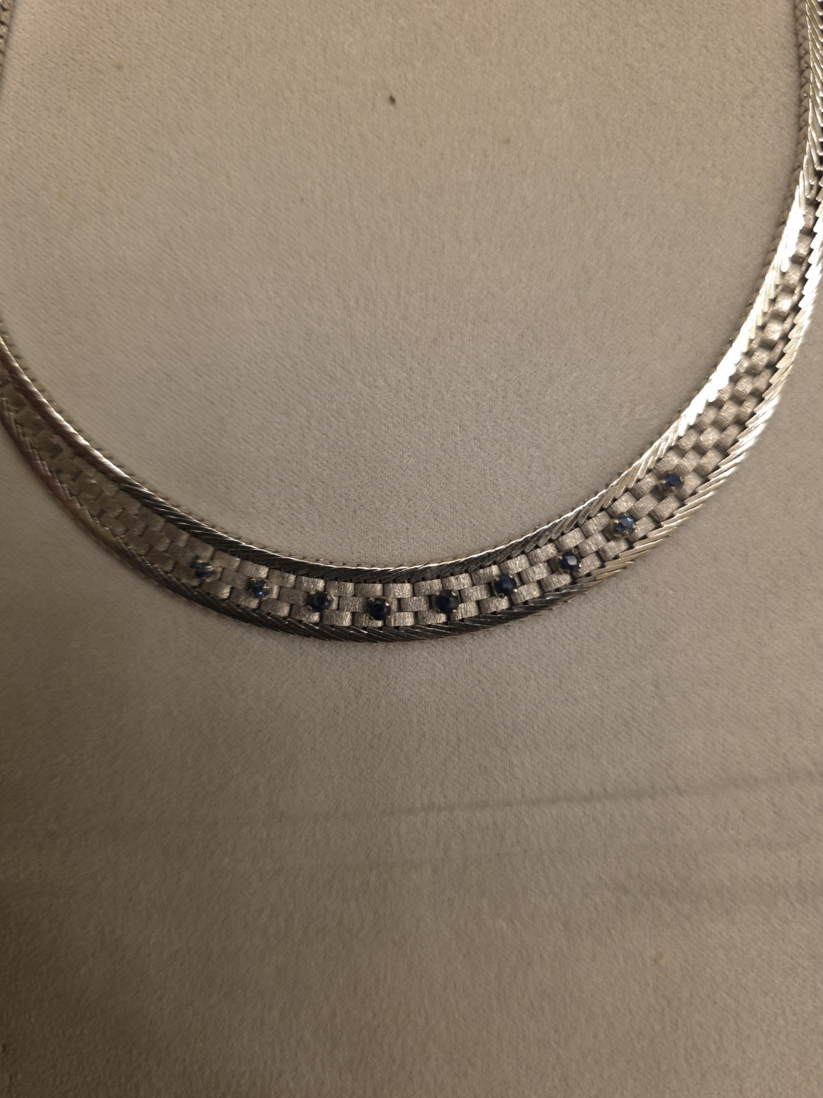 925 Sterling Silver Herringbone Chain Statement Necklace, Box Clasp