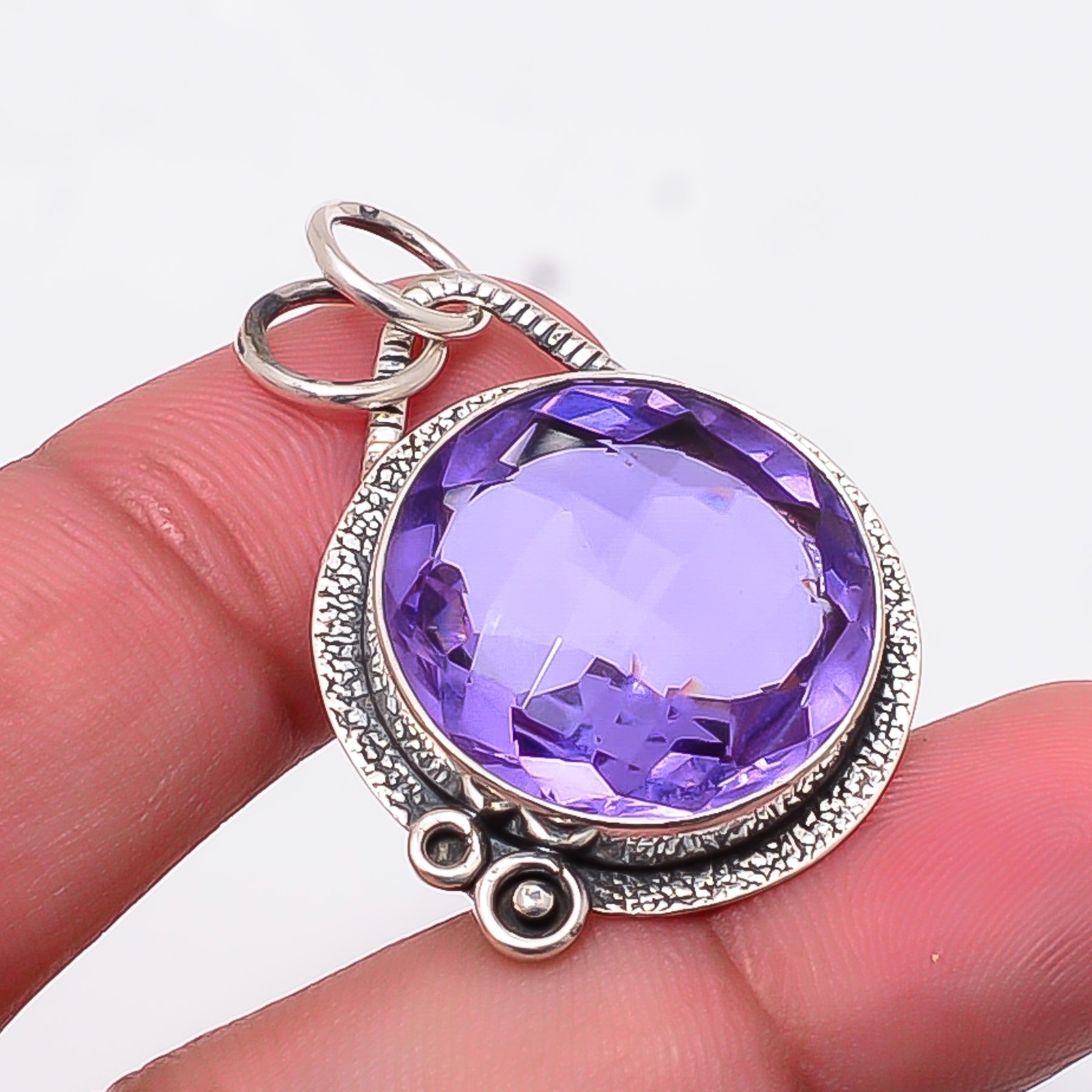 Colour Changing Alexandrite Handmade 925 Sterling Silver Pendant 1.4″ P57