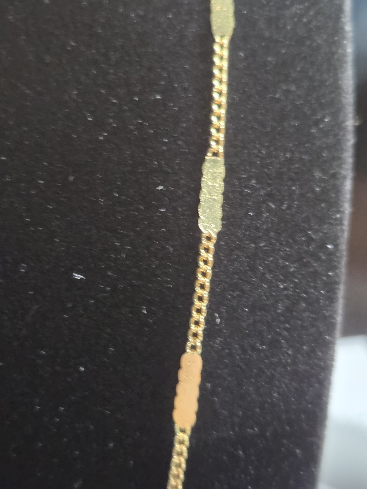 Gold Tone Textured Bar Station Chain Necklace 17-20″ Adjustable Great Layering