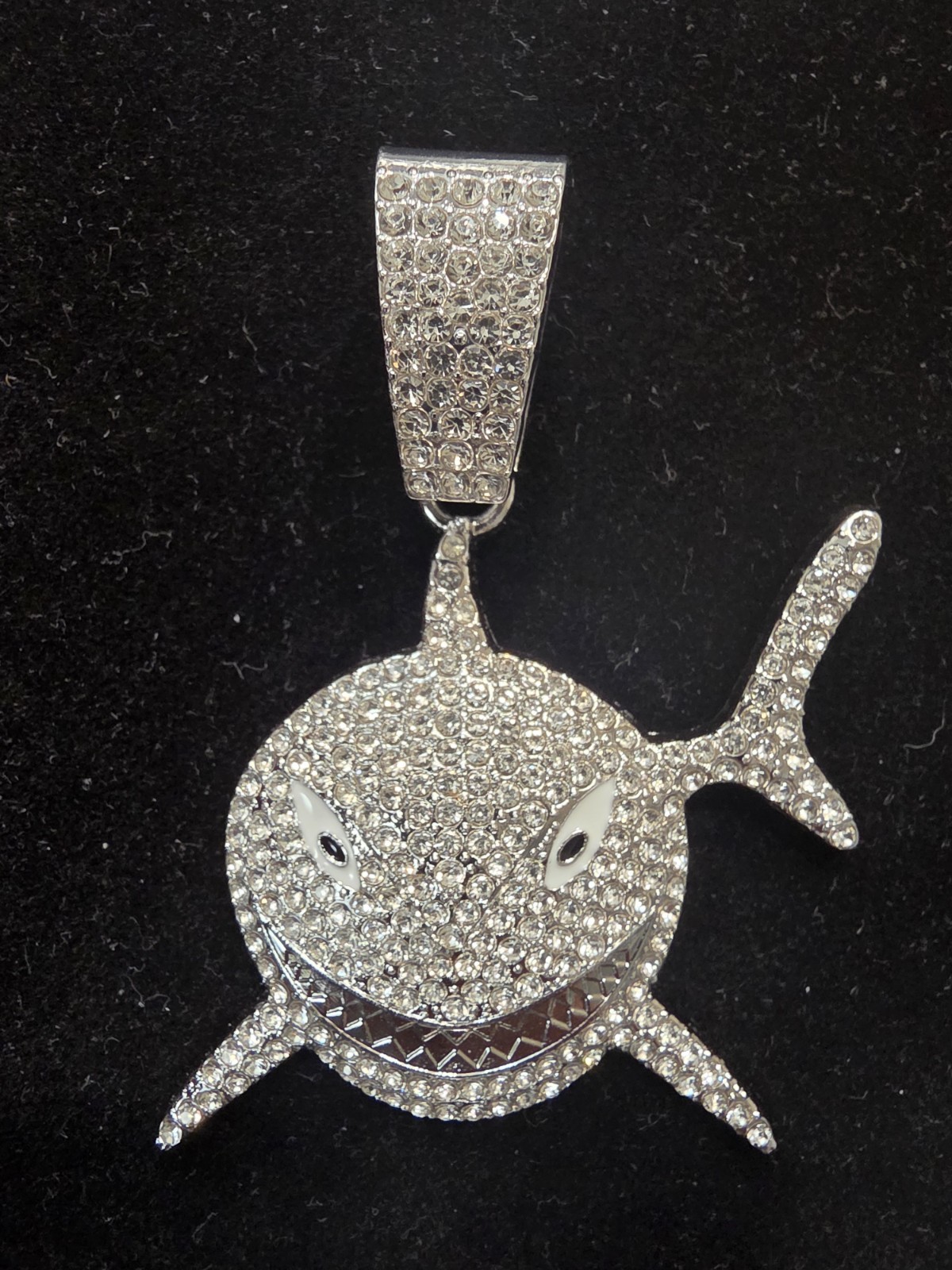 Iced Out Cuban Chain & 2 Pendants Set – Silver Plated with CZ Stones 24″×14mm
