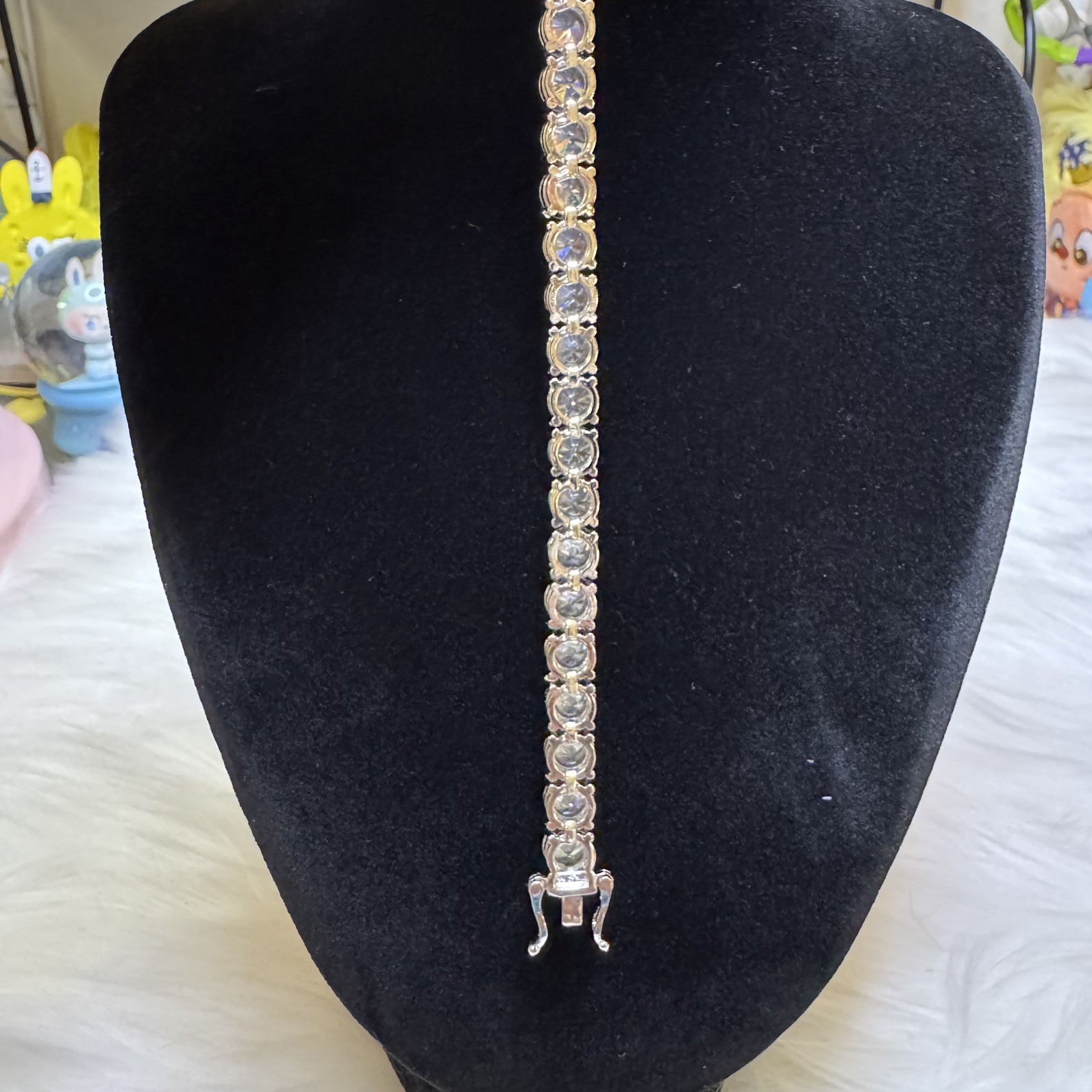 Tennis Bracelet Moissanite 14K White Gold Filled, 7inch, 6.2mm
