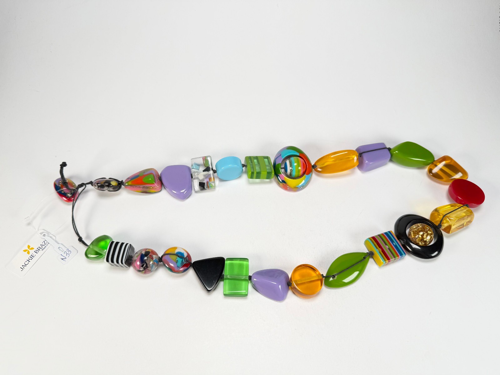 Jackie Brazil “Indiana” Transparent Summer Mix Multi-Bead Resin 70cm Necklace