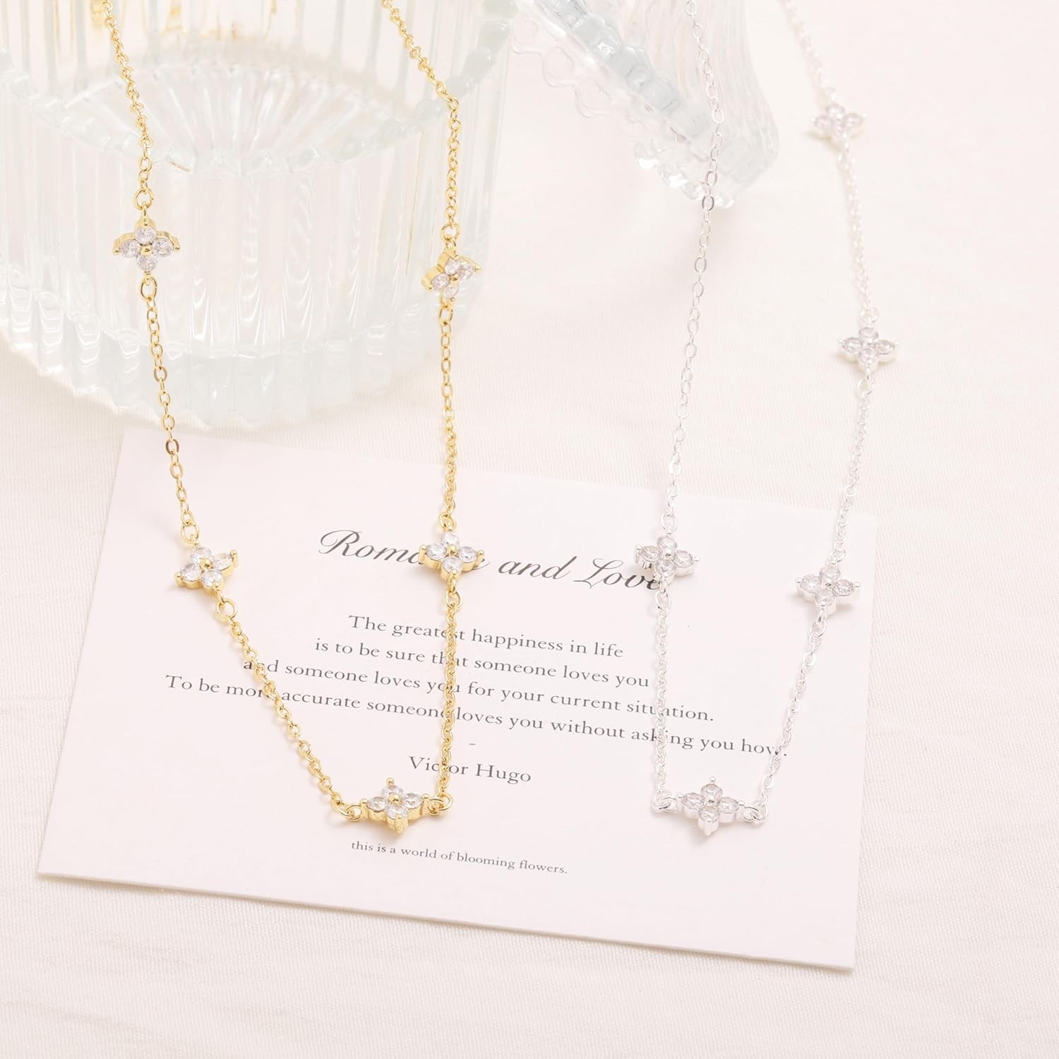 Christmas Stocking Stuffer Dainty Necklace for Women CZ Choker Gift Jewelry