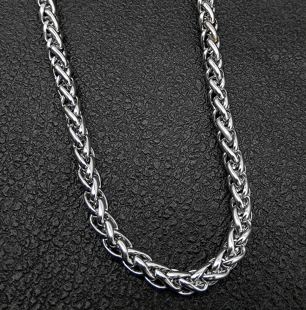 Men Women’s Silver Stainless Steel 6mm Spiga Chain Link Necklace 20-32″