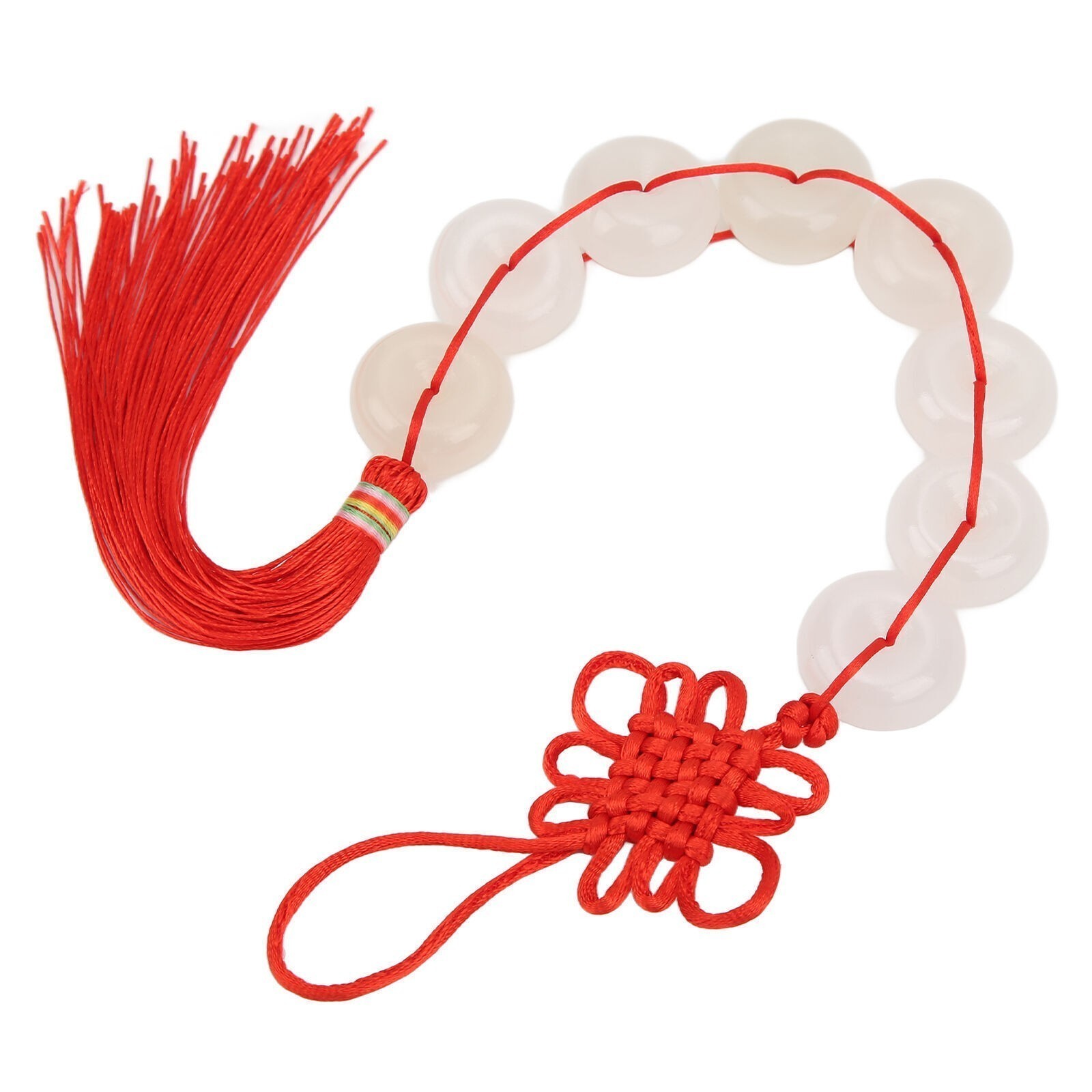White Jade Pendant Pure Colour Eight White Jade Chinese Knot Feng Shui Pendant