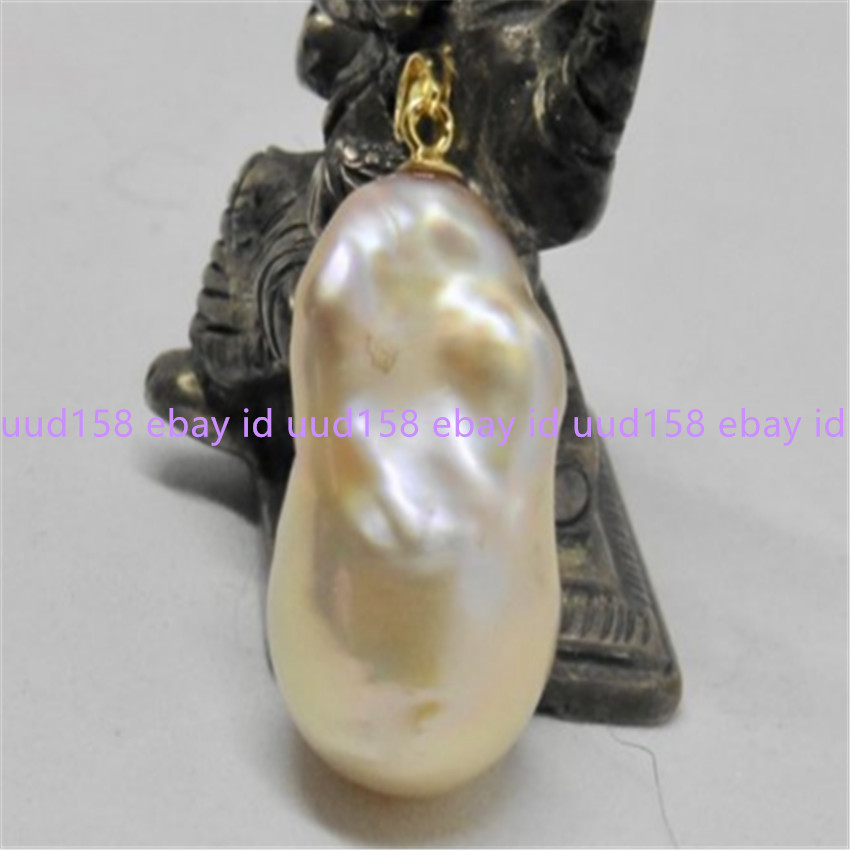 16-26mm Huge White Baroque Pearl Pendant 18k Luxury Women Fashion Cultured