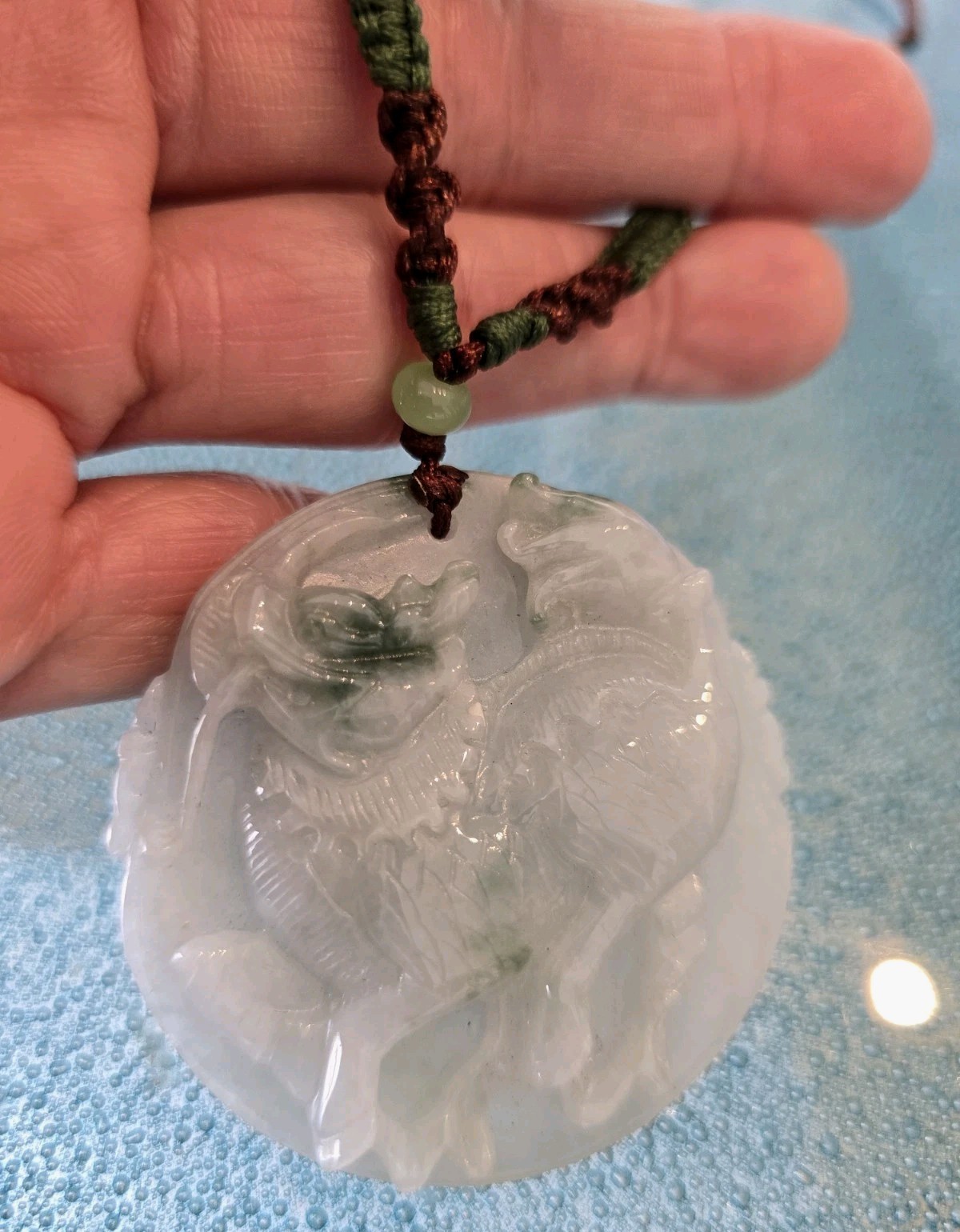 Natural A grade Carve jade Jadeite Pendant Chinese Kylin, Qilin or Kirin (麒麟)