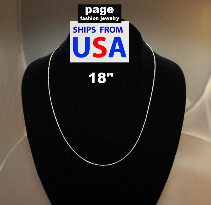 USA Seller- 925 Sterling Silver 2mm Snake Chain 18″ 20″ 24″ Necklace Jewelry