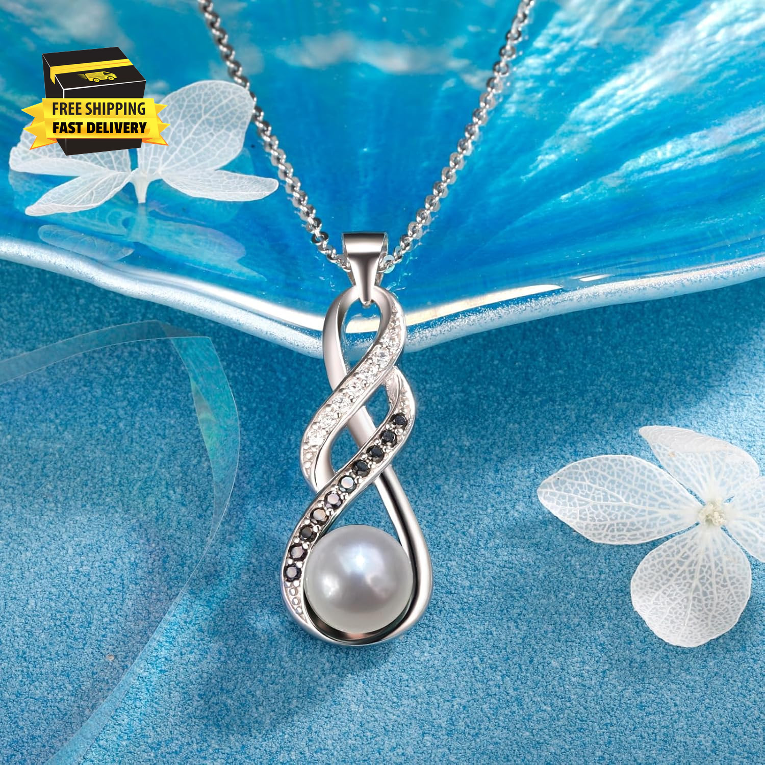 Pearl Necklaces-Birthday Anniversary Wedding Gifts for Women -Her -Mom -Wife -Gi