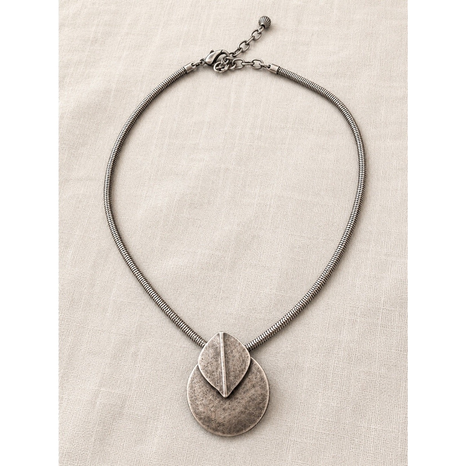 Baer SF Modernist Aged Silver Pendant Necklace |Designer Statement |Wearable Art