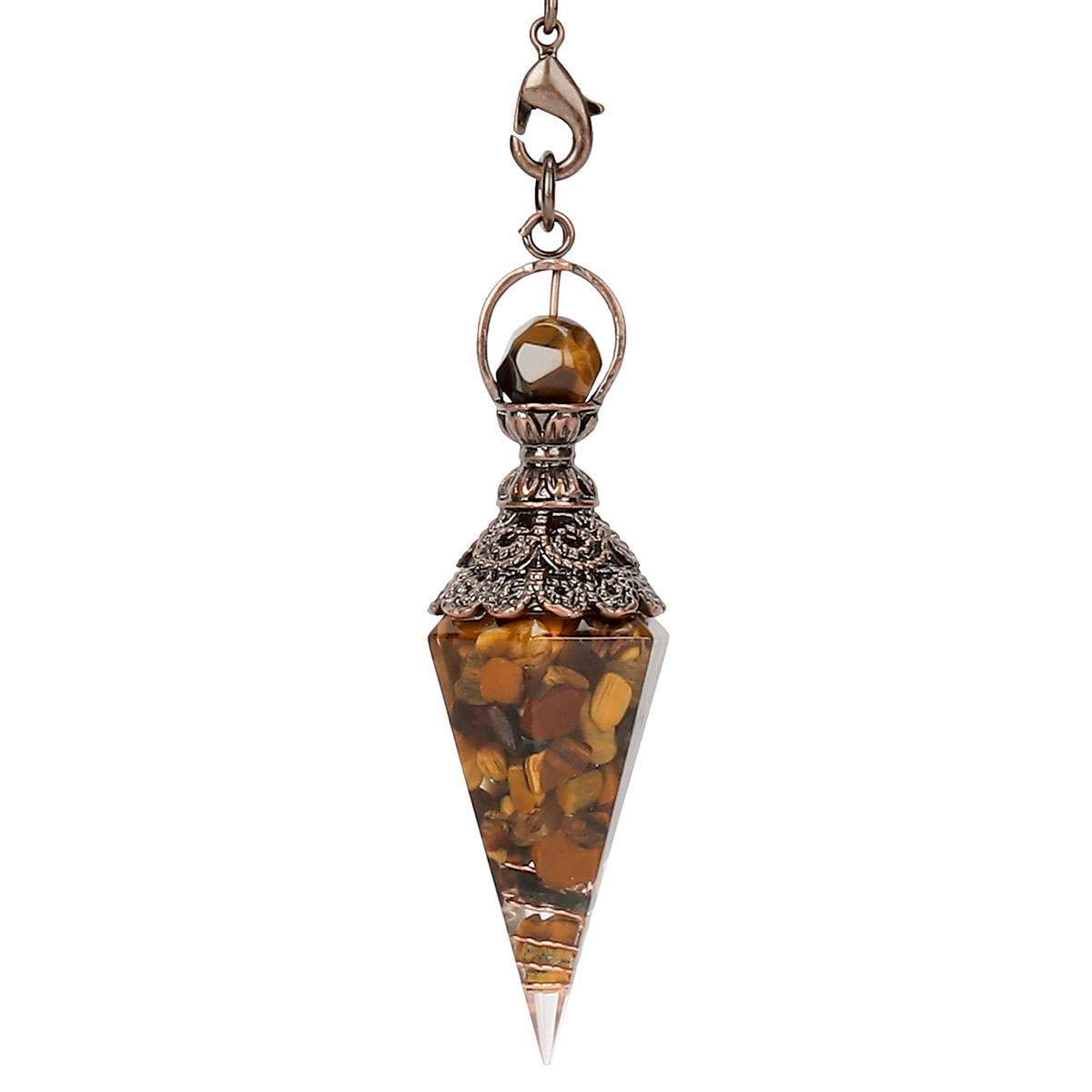 Natural Quartz Crystal Pendulum Healing Chips Stone Reiki Chakra Chain Pendan