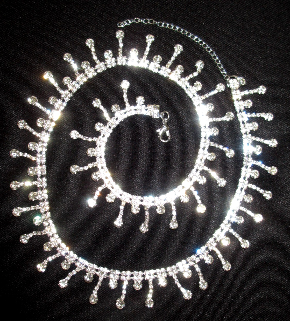 Rhinestone Hat Band Chain Necklace Sparkly Crystal Western Bonnet Belt Trim NEW