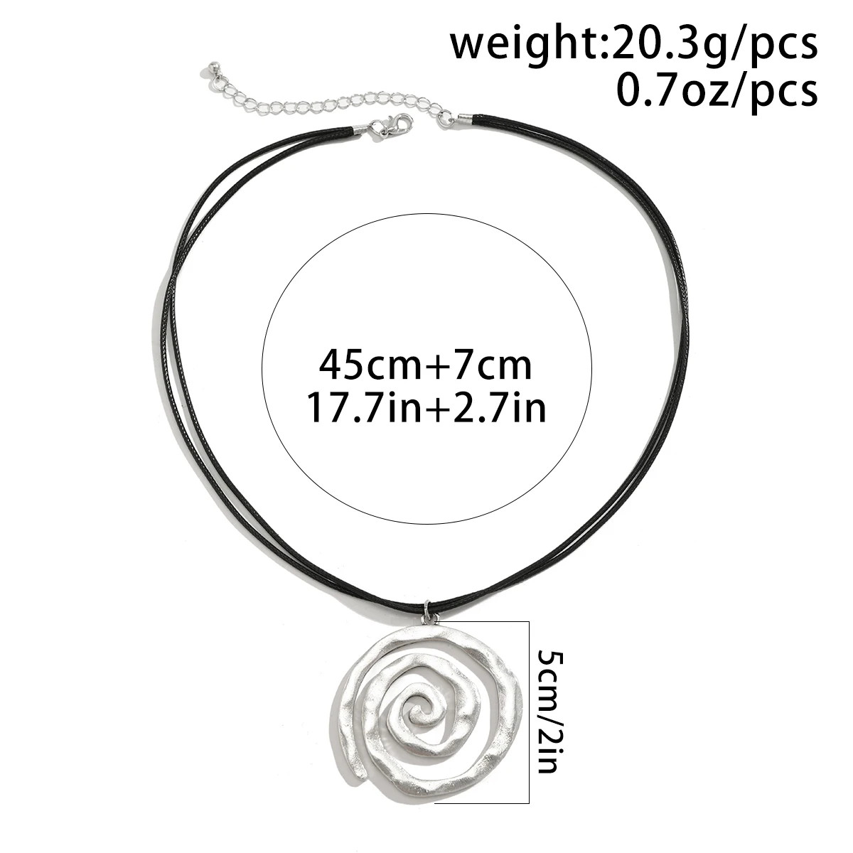 Ethnic Creative Big Spiral Conch Pendant Necklace Women Goth Adjustable Leather
