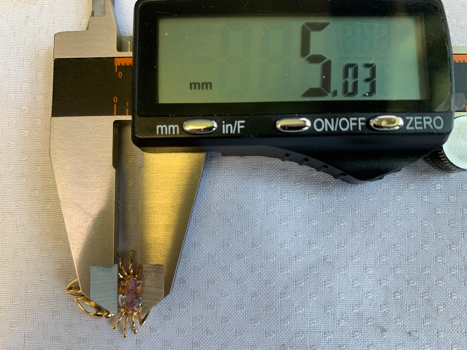 14K Yellow Gold Crab Pendant 1.47g Fine Jewelry Multicolor Stone Charm *READ*
