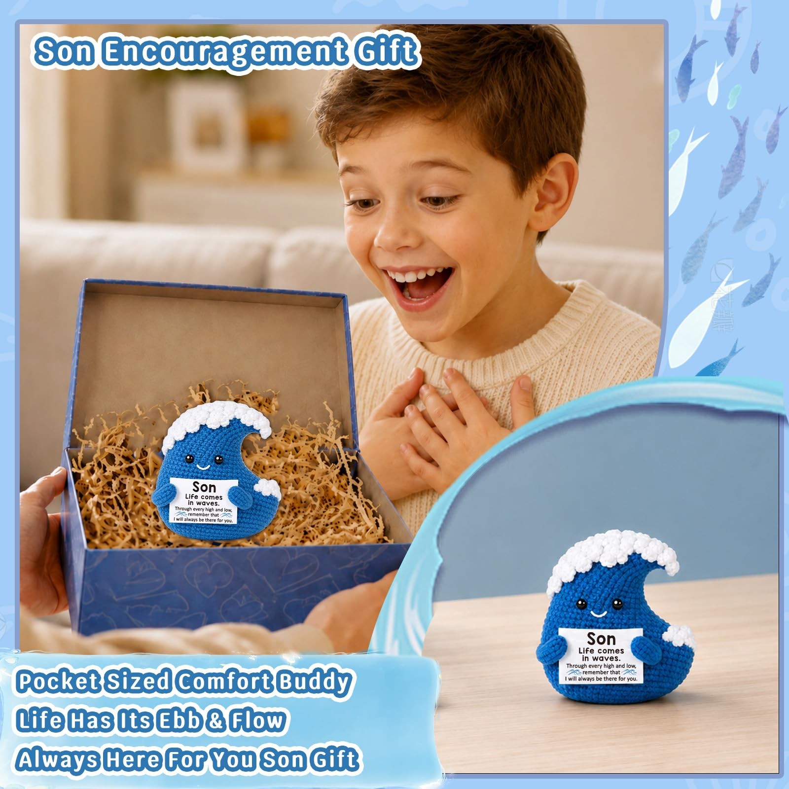 MY-ALVVAYS Cheer Up Gifts for Son from Dad Mom Wave Crochet Back to School | …