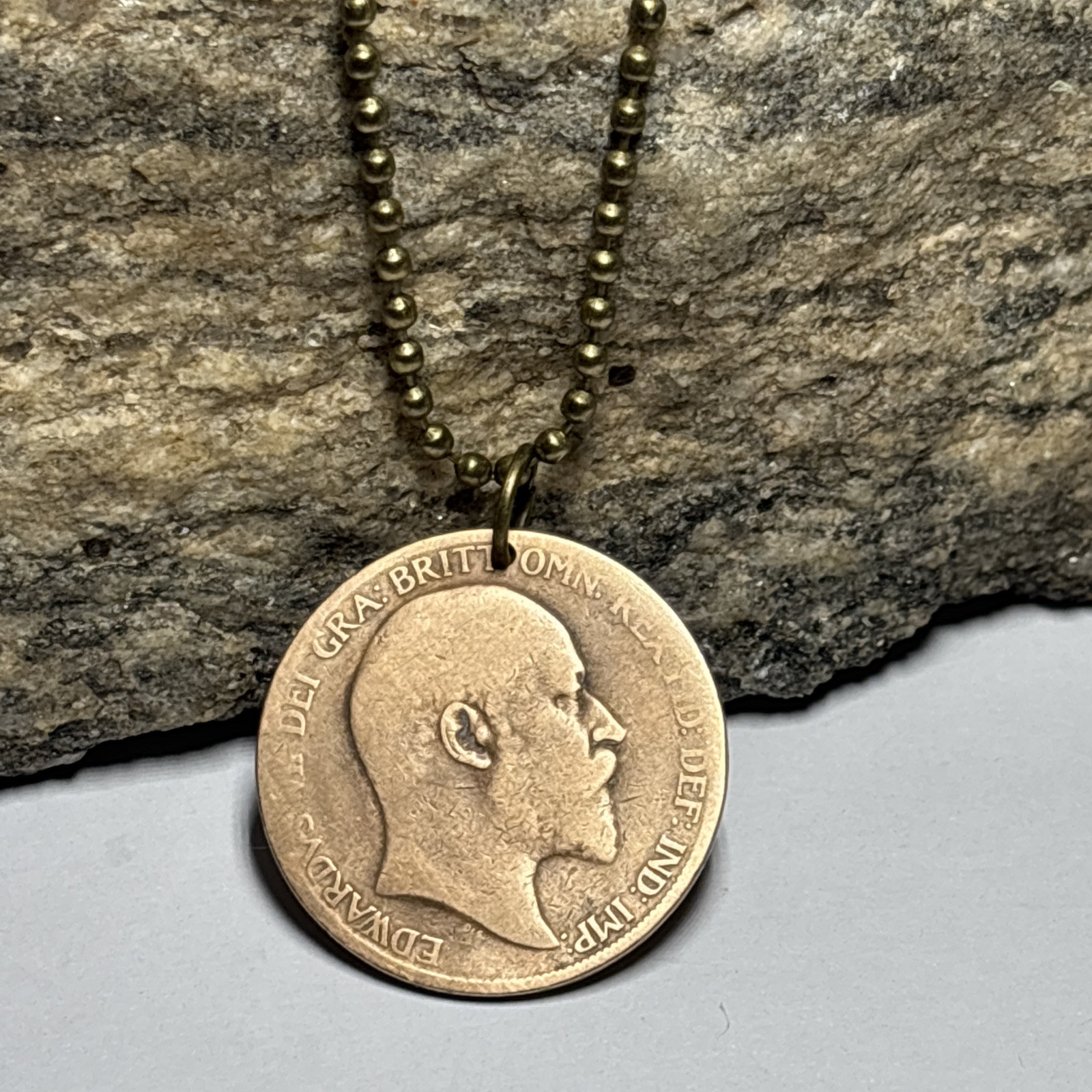 1902 UK Real Circulated Antique Large Coin Pendant. King Edward VII. Great 🎁