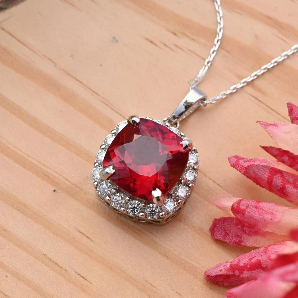 24.25 Ct Certified Natural Red Ruby Pendant–925 Silver Luxury Jewelry With Chain