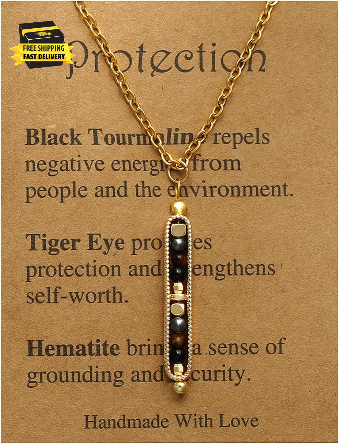 Healing Crystals and Stones Necklace Spiritual Crystal Necklace for Women Men An