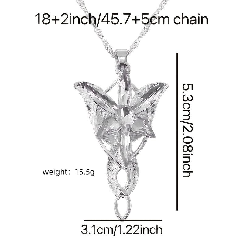 Arwen Evenstar Pendant Necklace, Lord of The Rings Jewelry, Cubic Zirconia, 2…