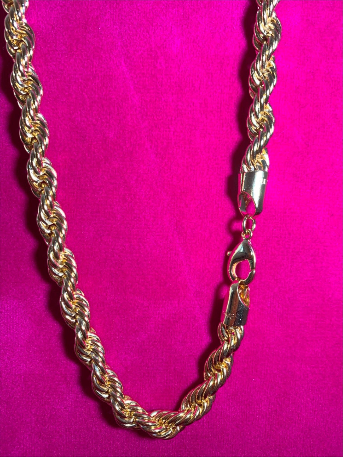 36 INCH 14kt GOLD PLATED 7mm ROPE RUN DMC HIP HOP CHAIN NECKLACE