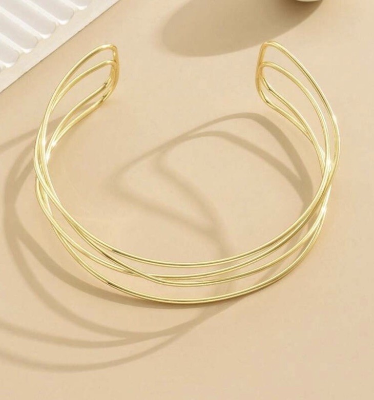 Chunky Gold Necklace Cuff Large Big Gold Statement Choker Jewelry