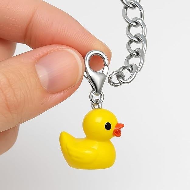 Clip on Duck Dangle Charm Pendant for European Clip on Charm Jewelry w/ Lobster