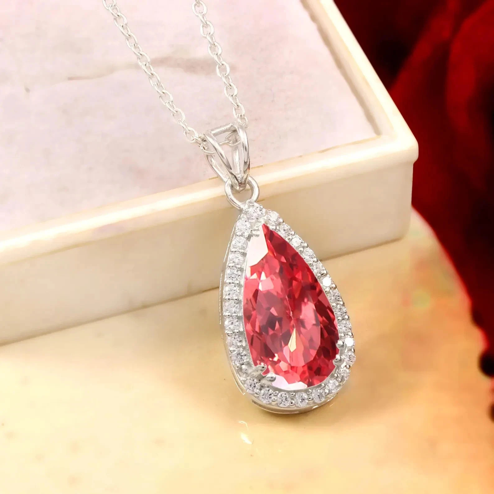 Certified 15 Ct Natural Sapphire Padparadscha 925 Silver Pendant Loose Gemstone